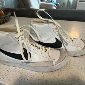 Nike White and Black High-Top Sneakers